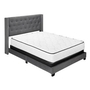 Queen Upholstered Platform Bed by Monarch