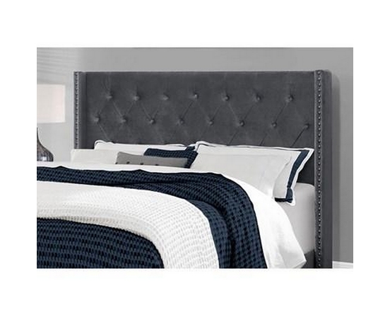 Queen Upholstered Platform Bed by Monarch