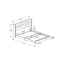 Queen Upholstered Platform Bed by Monarch