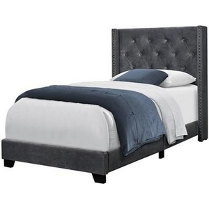 Twin Upholstered Platform Bed by Monarch
