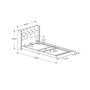 Twin Upholstered Platform Bed by Monarch