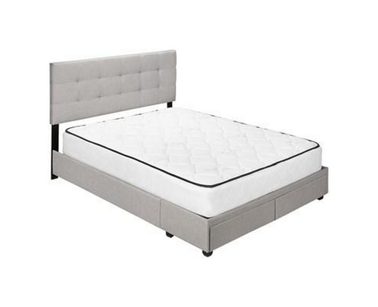 Queen Upholstered Platform Bed with Storage by Monarch