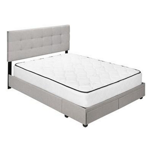 Queen Upholstered Platform Bed with Storage by Monarch