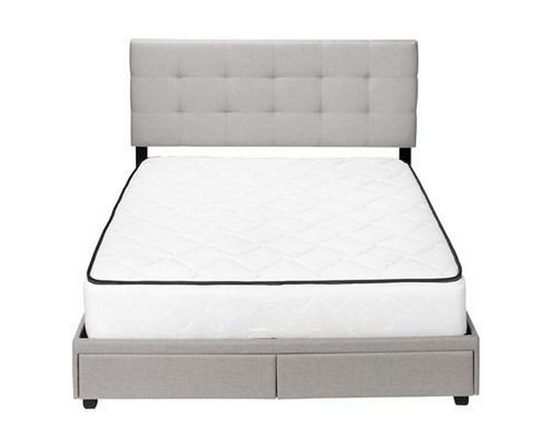 Queen Upholstered Platform Bed with Storage by Monarch