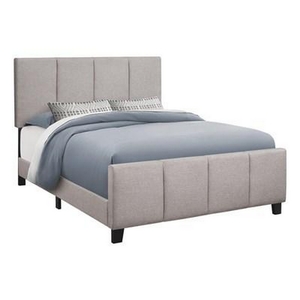 Queen Upholstered Platform Bed with Storage by Monarch