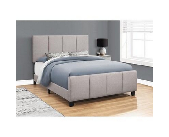 Queen Upholstered Platform Bed with Storage by Monarch