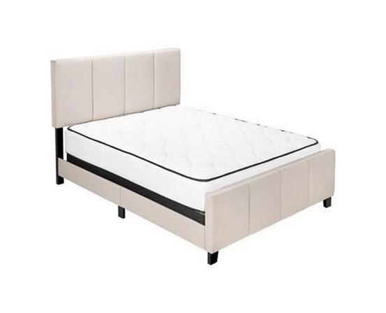 Queen Upholstered Platform Bed with Storage by Monarch