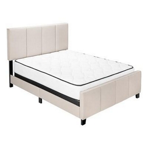 Queen Upholstered Platform Bed with Storage by Monarch