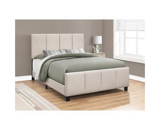 Queen Upholstered Platform Bed with Storage by Monarch
