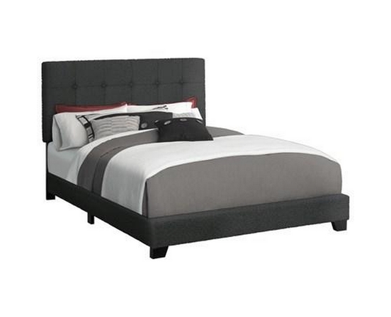 Queen Upholstered Panel Bed by Monarch