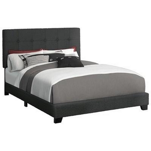 Queen Upholstered Panel Bed by Monarch