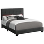 Queen Upholstered Panel Bed by Monarch