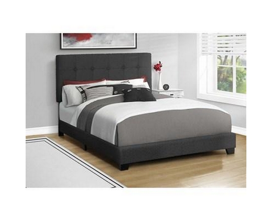 Queen Upholstered Panel Bed by Monarch
