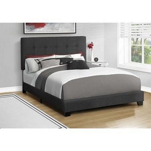 Queen Upholstered Panel Bed by Monarch