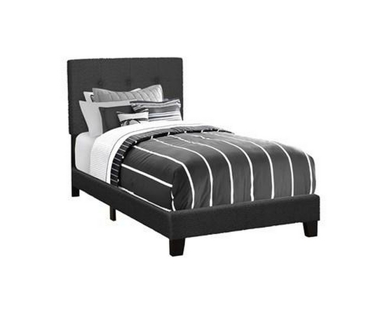 Twin Upholstered Panel Bed by Monarch
