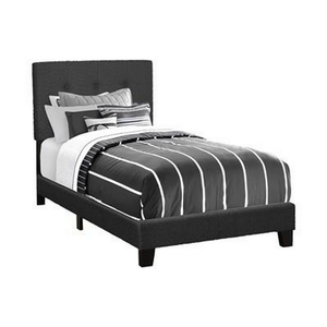 Twin Upholstered Panel Bed by Monarch
