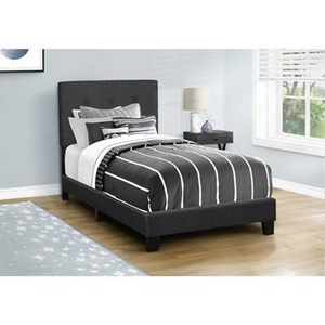 Twin Upholstered Panel Bed by Monarch