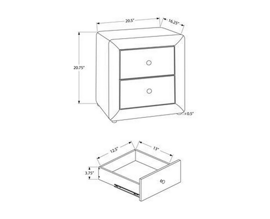 2-Drawer Nightstand by Monarch