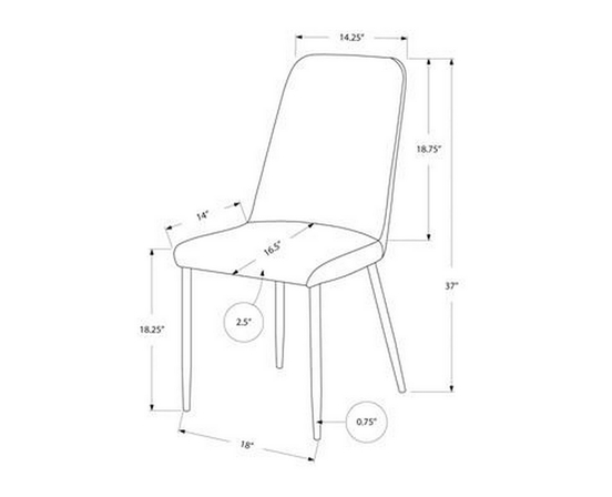 Set of 2 Dining Chairs by Monarch
