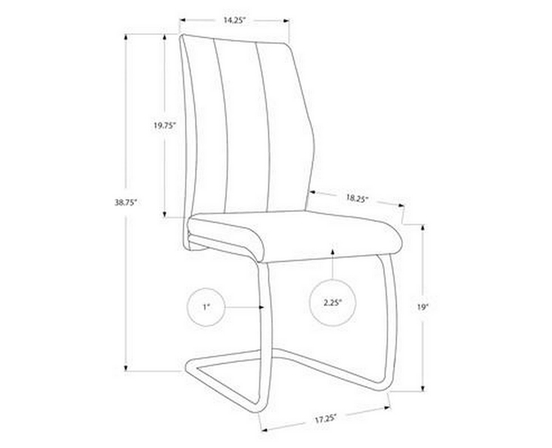 Set of 2 Dining Chairs by Monarch