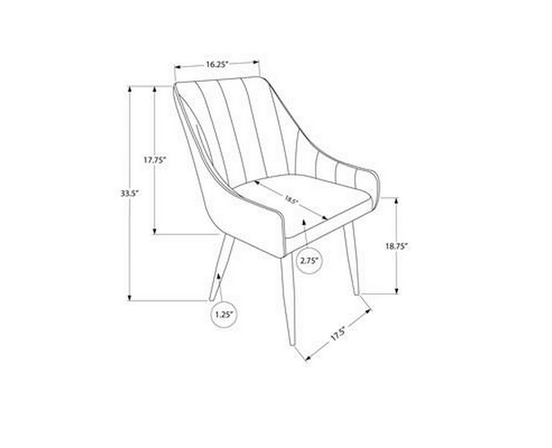 Set of 2 Dining Chairs by Monarch