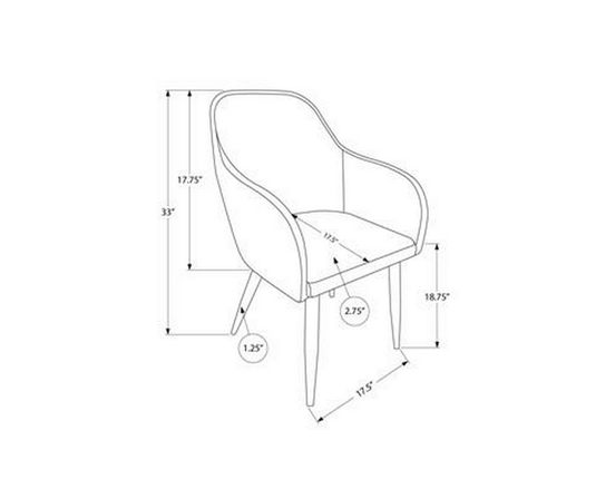 Set of 2 Dining Chairs by Monarch
