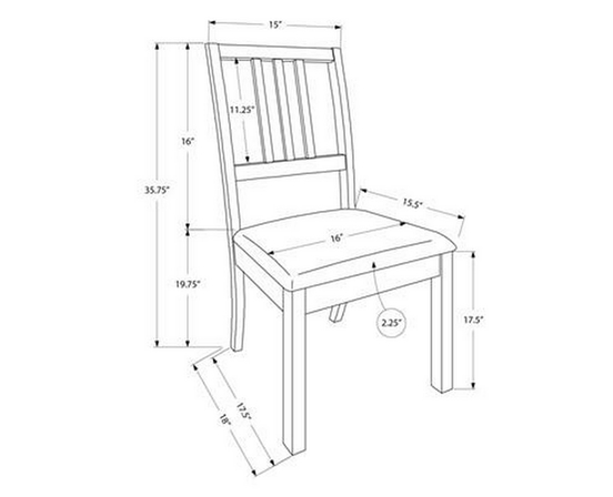 Set of 2 Dining Chairs by Monarch