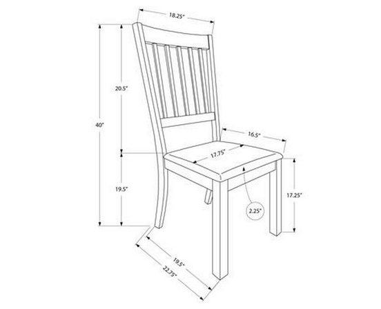 Set of 2 Dining Chairs by Monarch