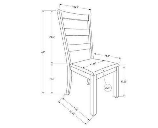 Set of 2 Dining Chairs by Monarch