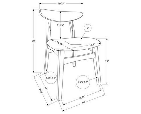 Set of 2 Dining Chairs by Monarch