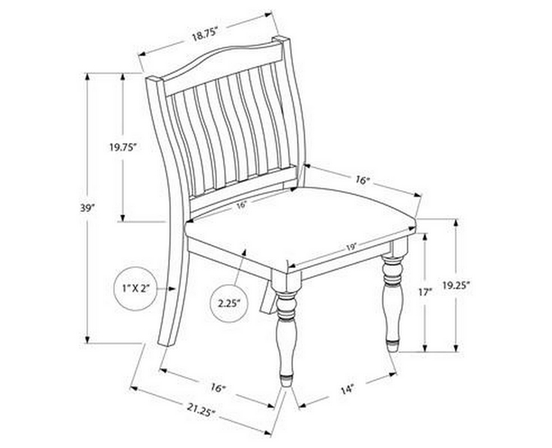 Set of 2 Dining Chairs by Monarch