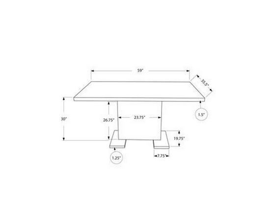 Dining Table with Pedestal Base by Monarch