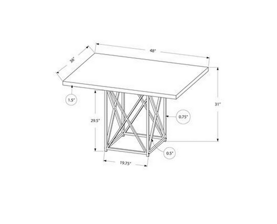 Dining Table with Pedestal Base by Monarch