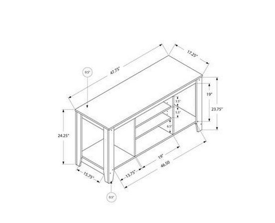 TV Stand with Cable Management by Monarch