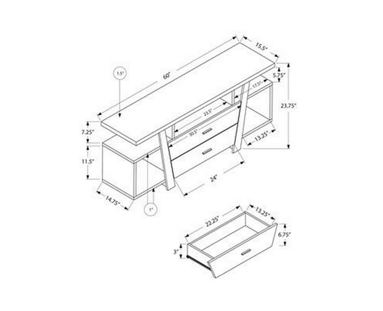 TV Stand with Cable Management by Monarch