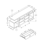 TV Stand with Cable Management by Monarch