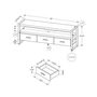 TV Stand with Cable Management by Monarch