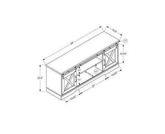 TV Stand with Cable Management by Monarch