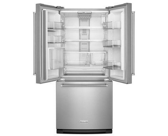 KitchenAid 30-Inch, 19.7 Cu. Ft. French 3-Door Refrigerator With Ice And Water Dispensing System - KRFF300ESS