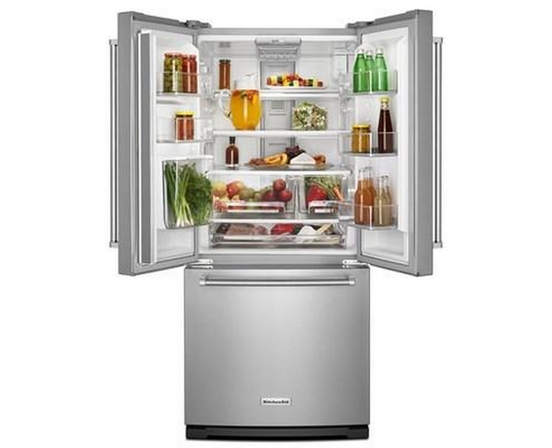 KitchenAid 30-Inch, 19.7 Cu. Ft. French 3-Door Refrigerator With Ice And Water Dispensing System - KRFF300ESS