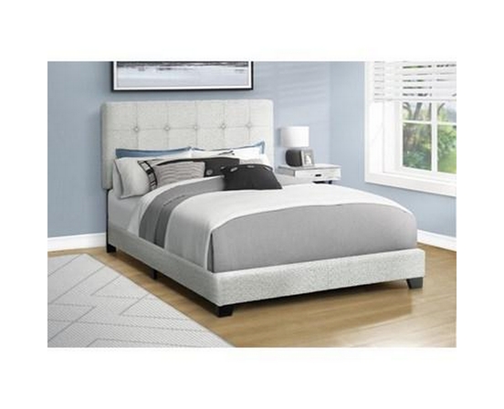 Full Upholstered Panel Bed by Monarch