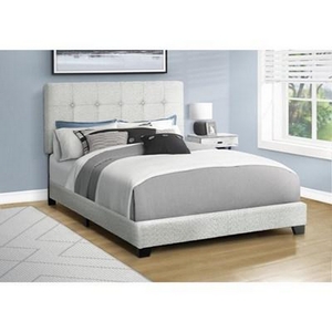 Full Upholstered Panel Bed by Monarch