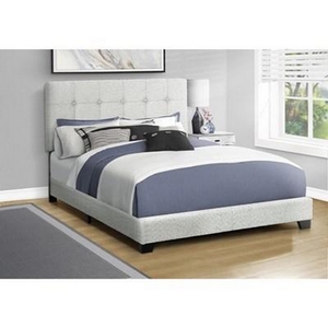 Queen Upholstered Panel Bed by Monarch