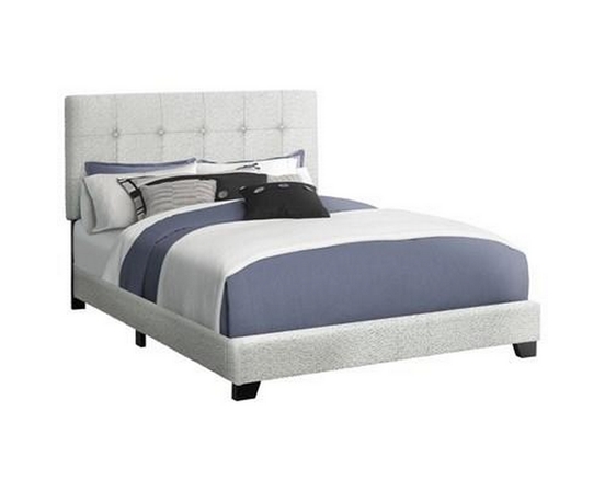 Queen Upholstered Panel Bed by Monarch
