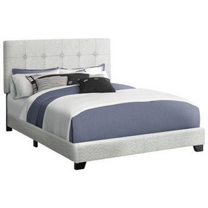 Queen Upholstered Panel Bed by Monarch