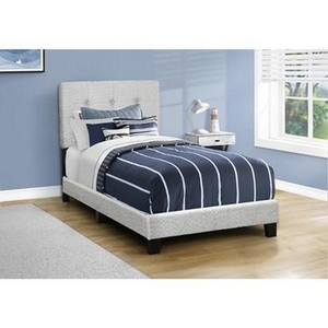 Twin Upholstered Panel Bed by Monarch