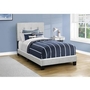Twin Upholstered Panel Bed by Monarch