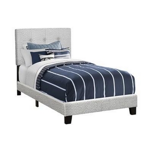 Twin Upholstered Panel Bed by Monarch