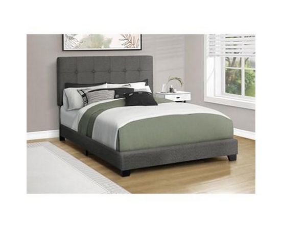 Full Upholstered Panel Bed by Monarch