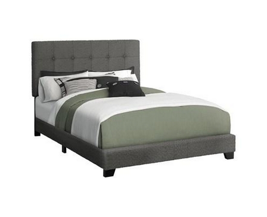 Full Upholstered Panel Bed by Monarch